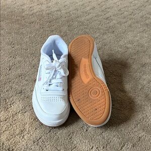 Reebok Classic White Sneakers with Tan Sole